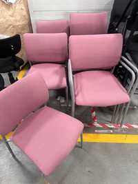 Krzesło biurowe standard tapicerowane - pakiet 16 szt (różowe)