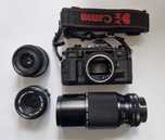 Canon A1 z 3 obiektywami