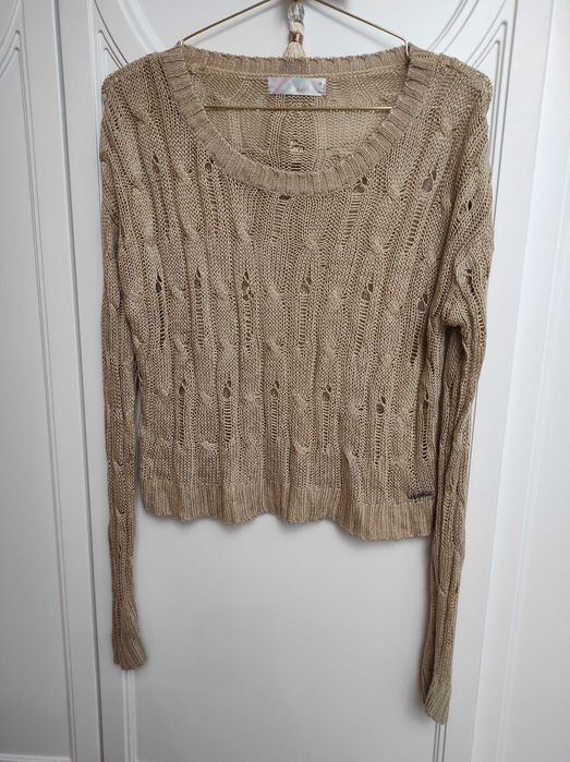 Sweterek ażurowy krótki S
