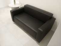 Kanapa sofa dwuosobowa czarna eko skóra