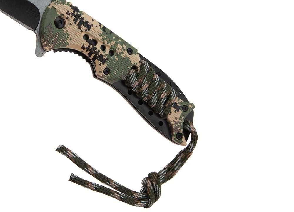 Nóż taktyczny składany wojskowy kamuflarz survivalowy 21cm BSH N-547A