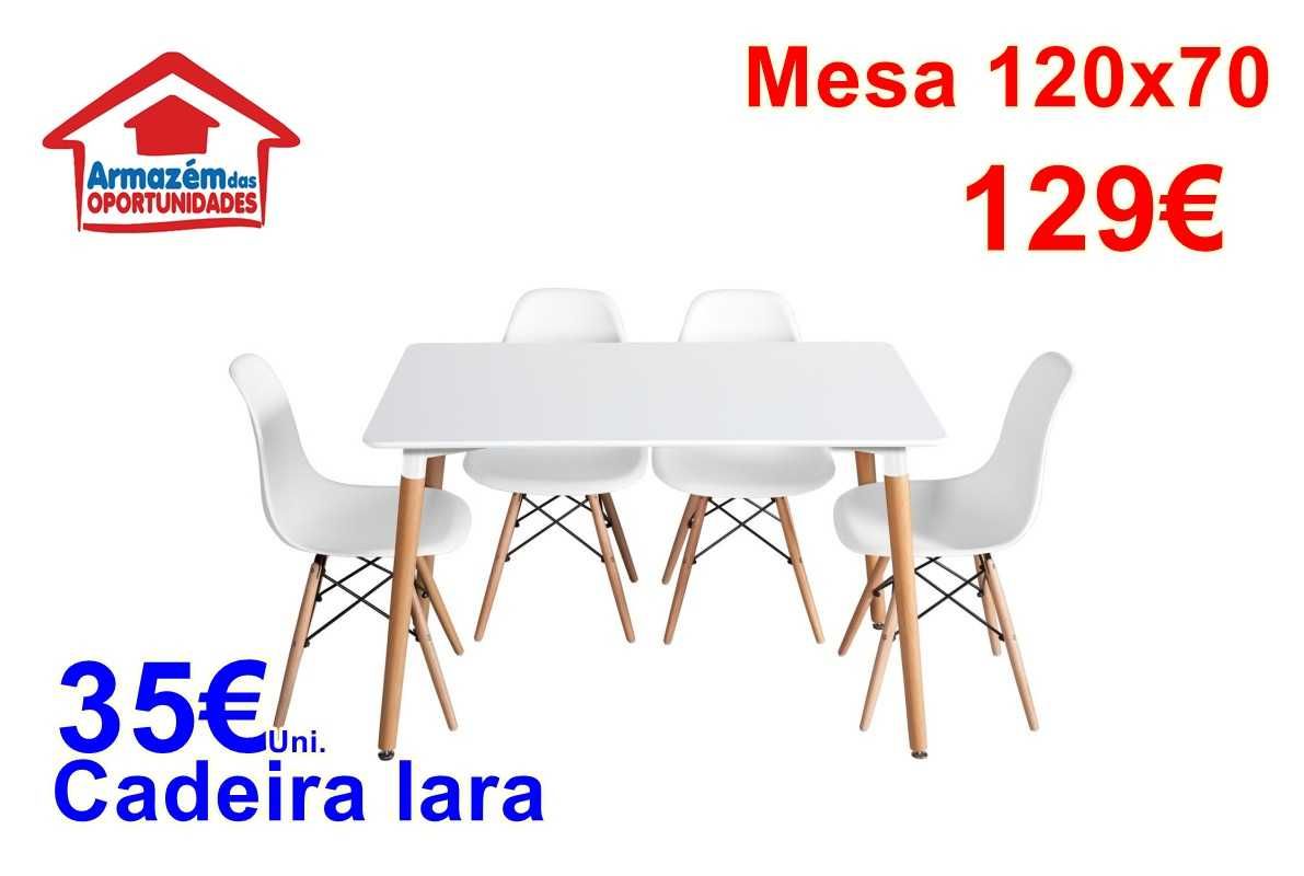 Mesa 120x70 lacada a branco, sem as cadeiras