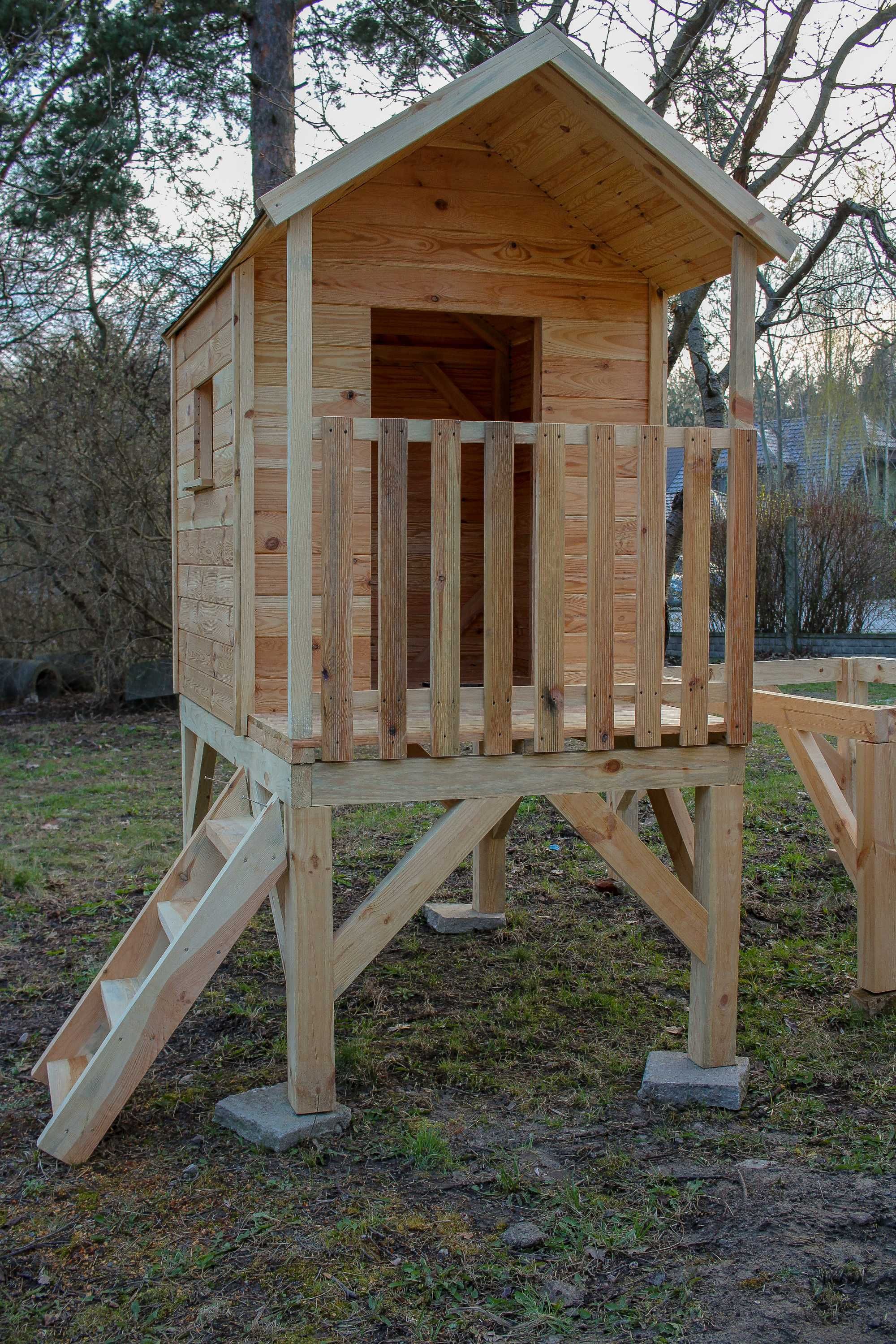 Domek drewniany dla dzieci ogrodowy NA PODSTAWIE 2m x 1,3m