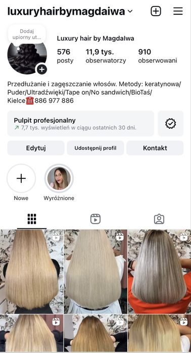 Profesjonalne Przedłużanie oraz zagęszczanie włosów Kielce