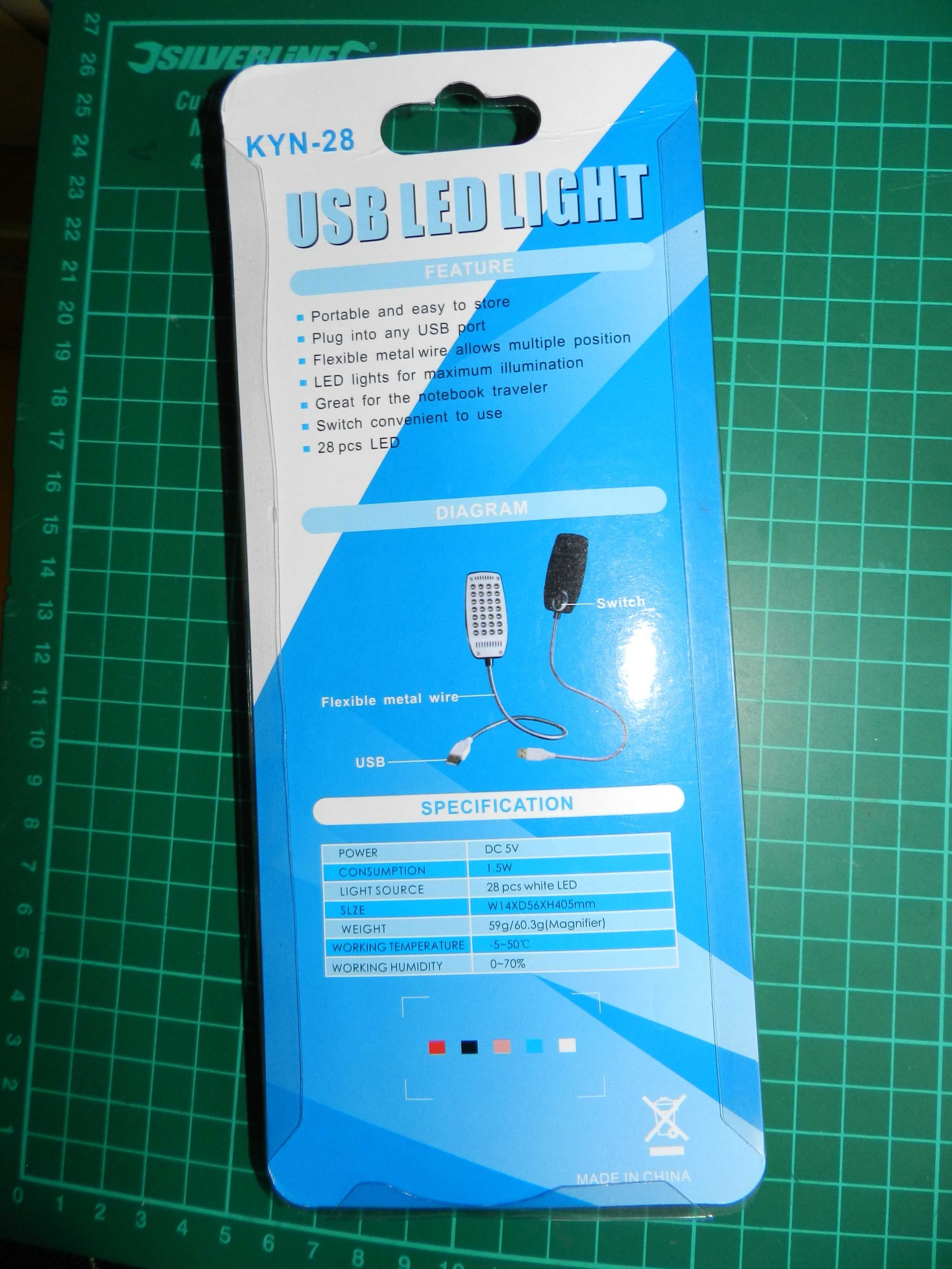 USB LED Light Mini 28 LED Przenośna lampka do czytania .