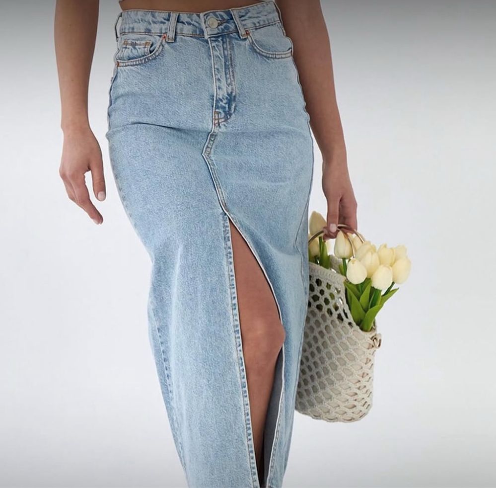 Джинсова спідниця міді favorite style XS