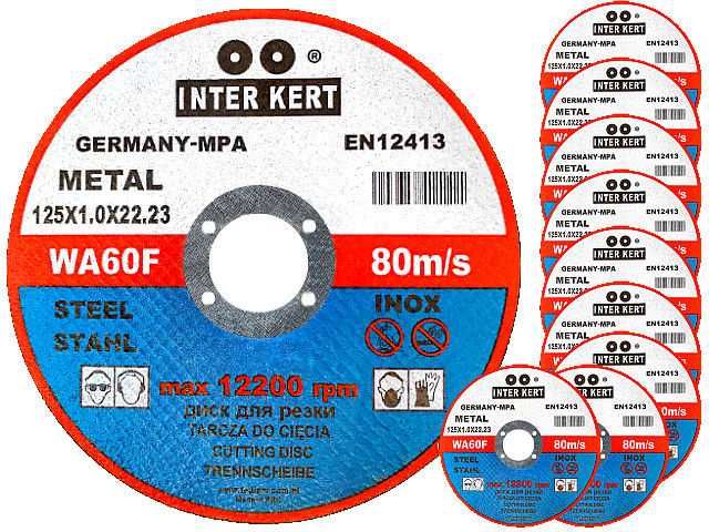 10x Tarcza tarcze do cięcia metalu INTERKERT INTER-KERT 125x1,0