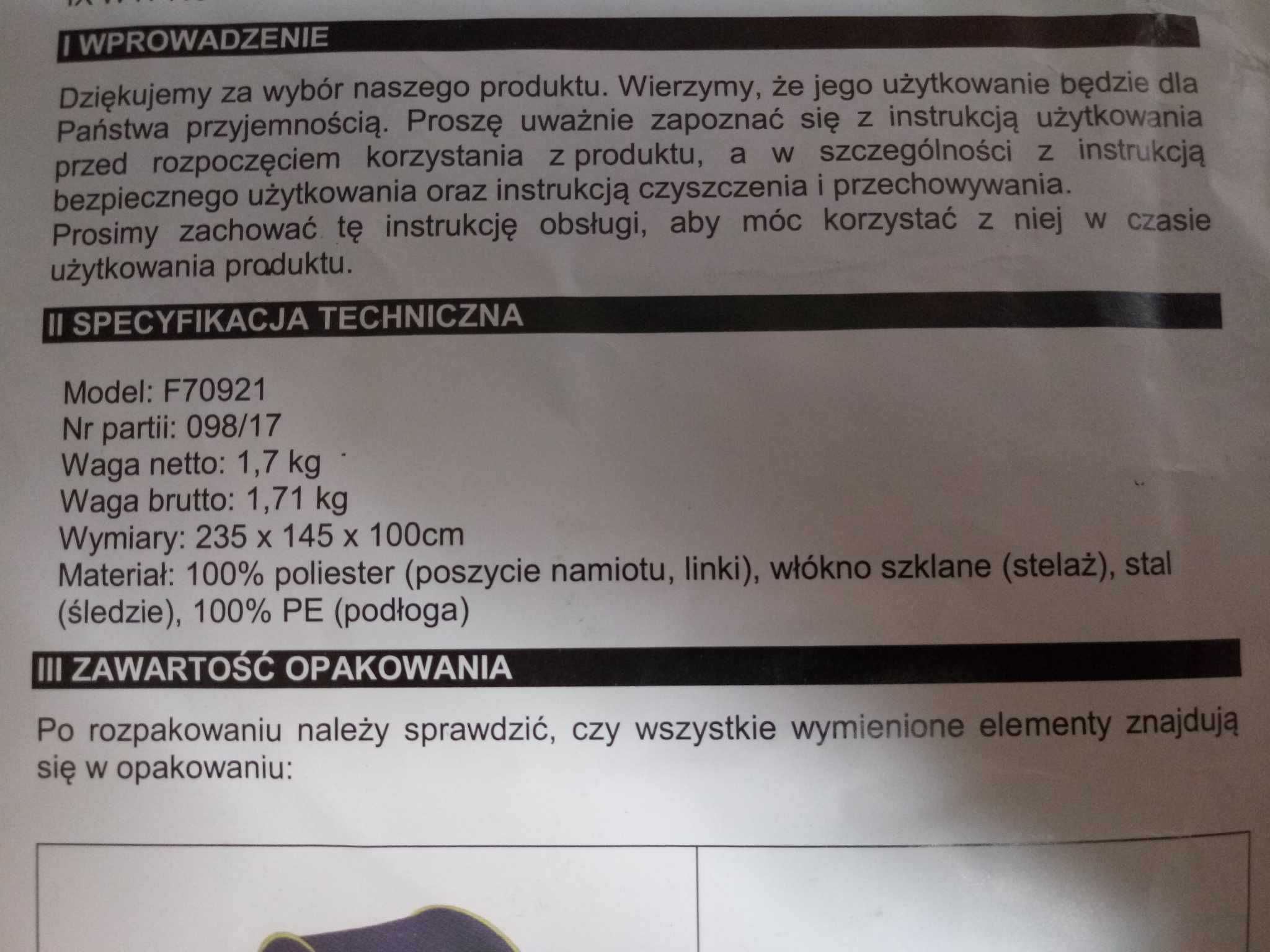 Namiot samorozkładający się automatycznie kempingowy 2 osobowy