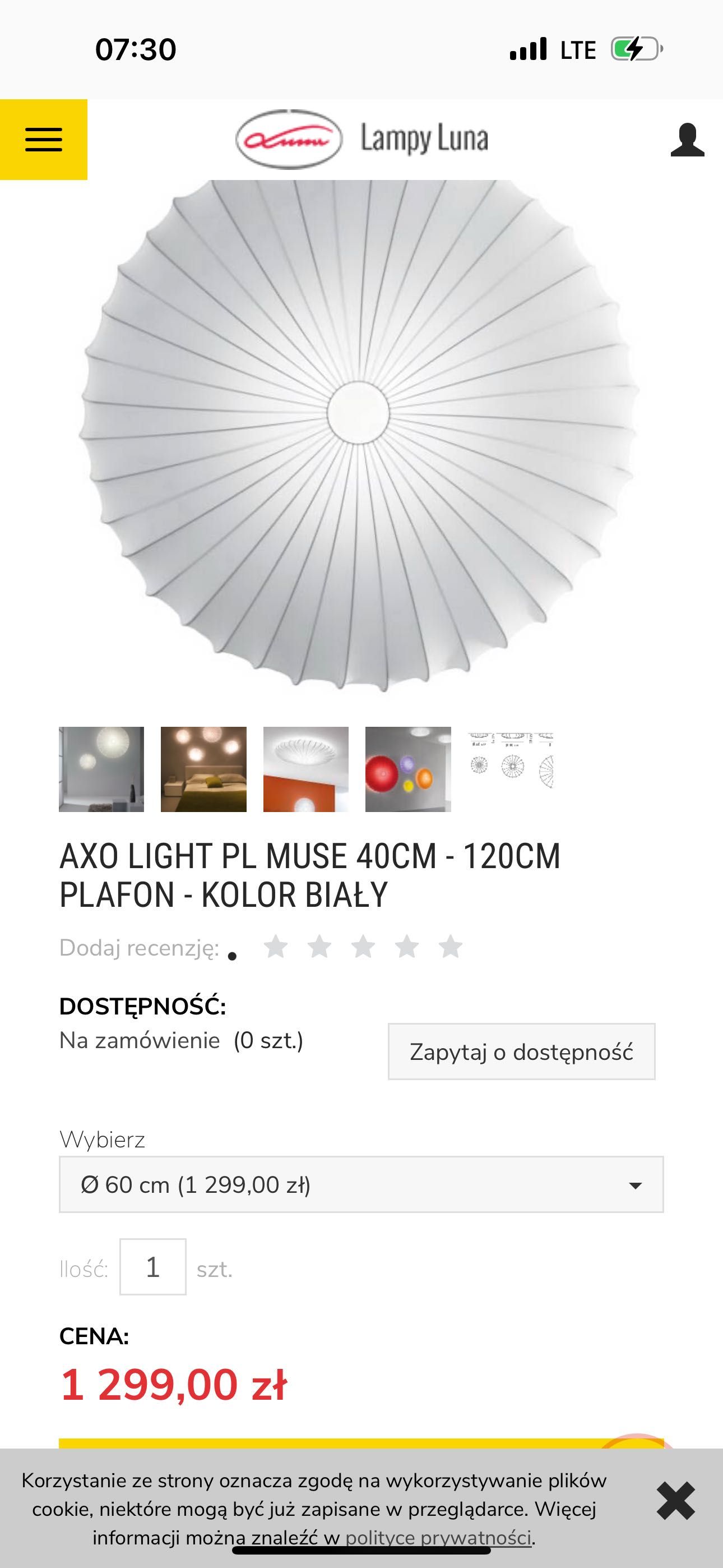 Plafon Axolight muse 60 cm