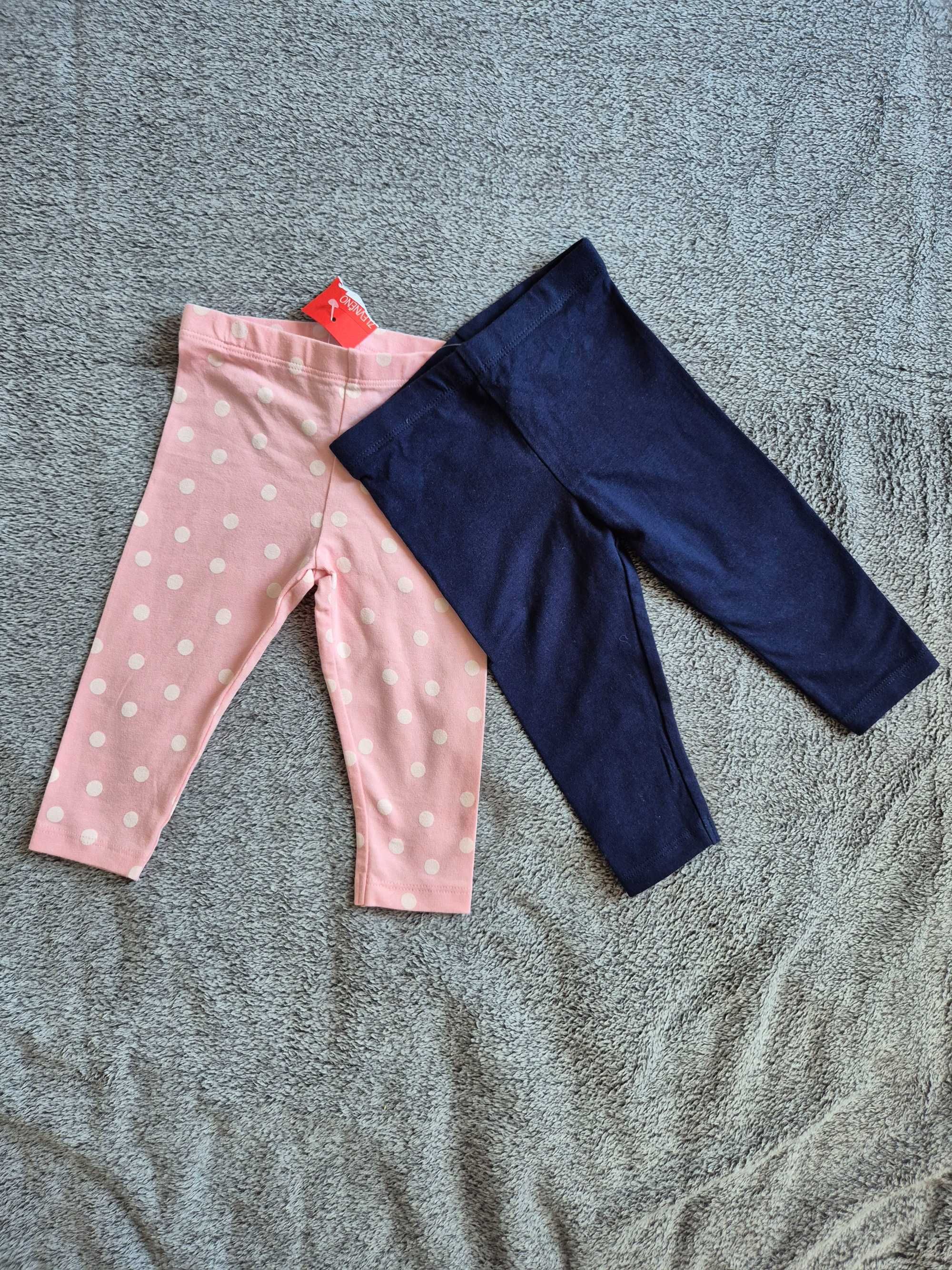 NOWE spodnie legginsy dwupak bawełna rozmiar 74