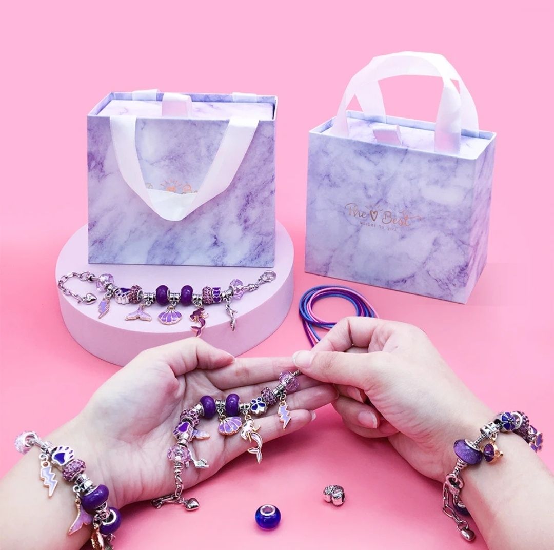 Детский набор для создания браслетов (фиолетовый цвет)