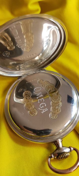 Impecável Relógio de bolso Omega Caixa Prata