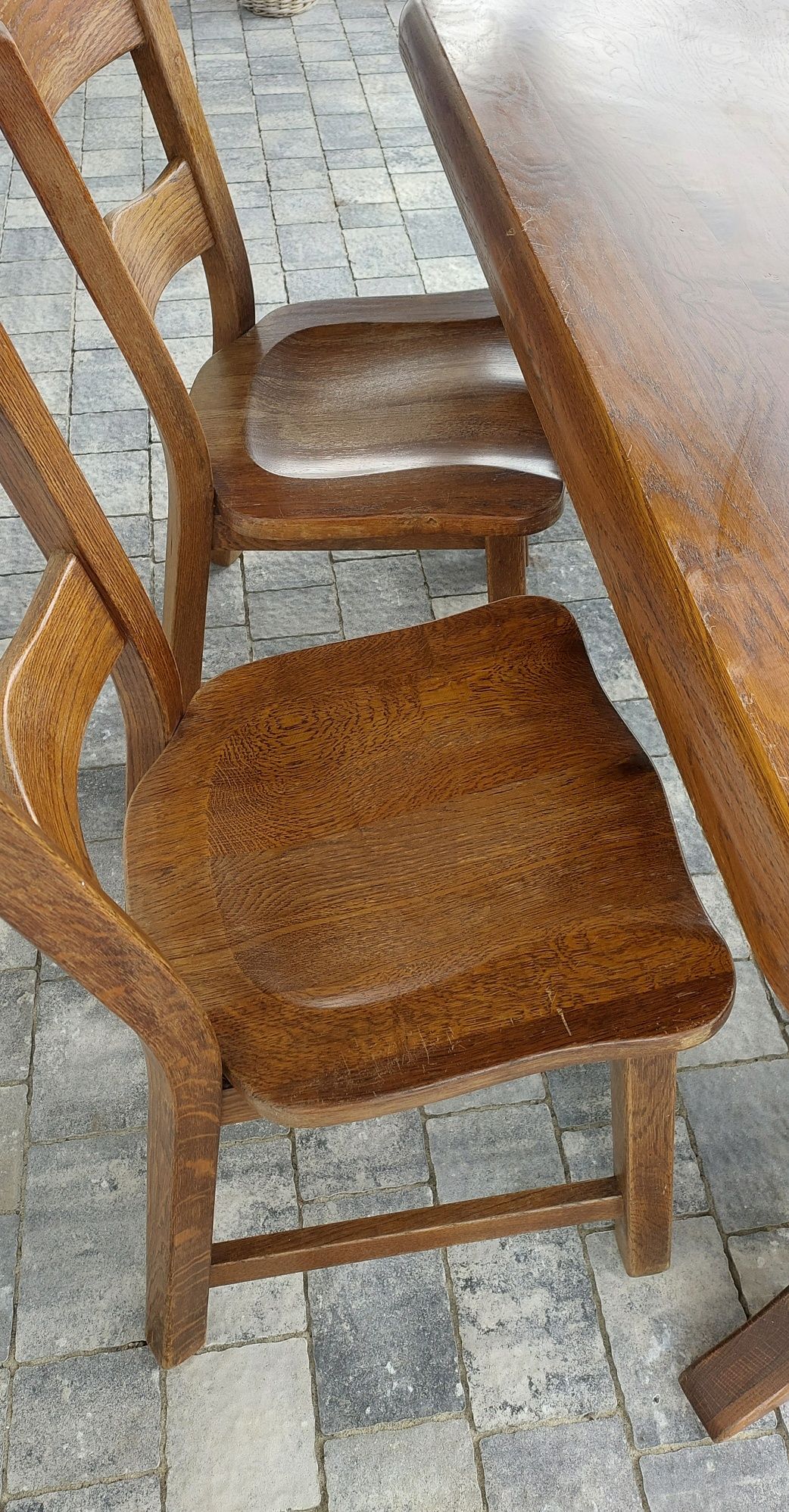 Komplet stół drewniany dębowy i krzesła meble drewniane