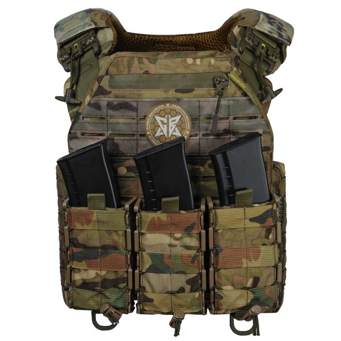 Плитоноска Warmor Gen.5 (Мультикам) + 3 жорстких підсумка під магазини