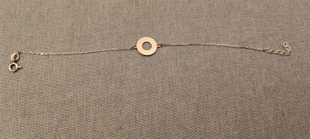 Bransoletka zestaw z wisiorkiem pozłacany