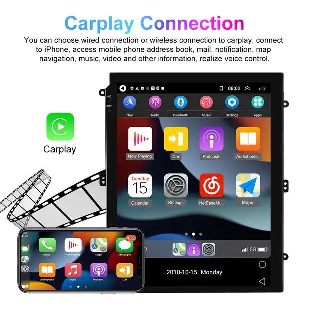 Rádio Vertical 9,7 Android Opel Astra 2009-15 GPS Carplay Wi-Fi 2/32GB
