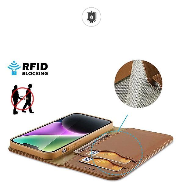 Etui z portfelem Dux Ducis Hivo z blokadą Rfid do iPhone 15 Plus - brą