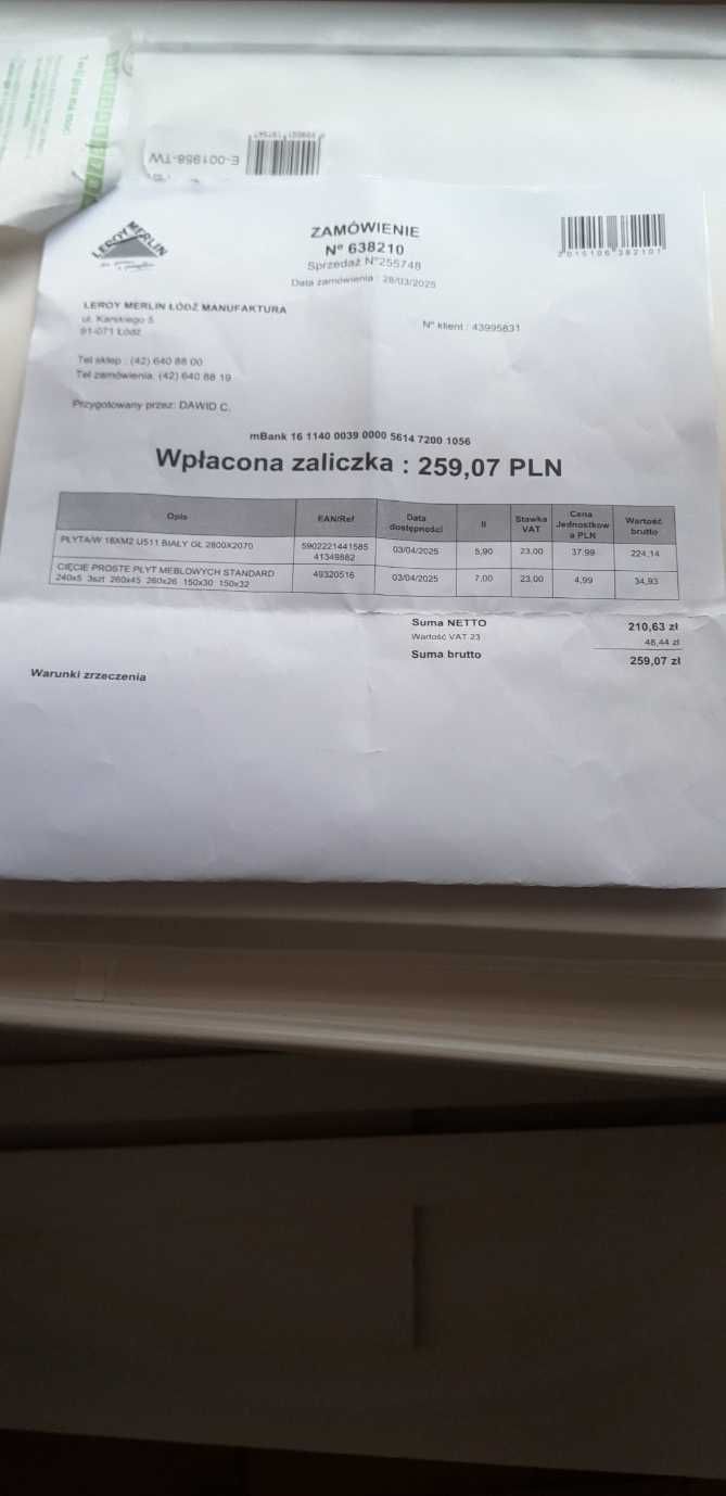 Płyty białe meblowe do negocjacji tylko dzisiaj 70 zł