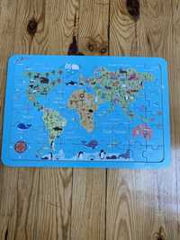 Puzzle drewniane Mapa Świata