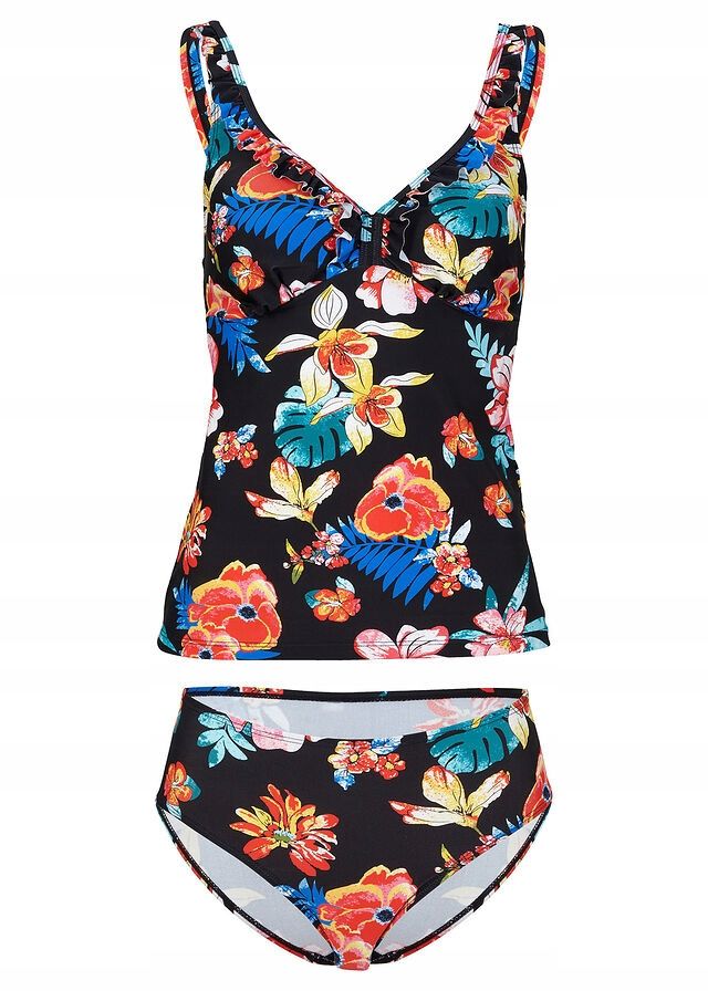 B.P.C tankini czarne w kwiaty ^40