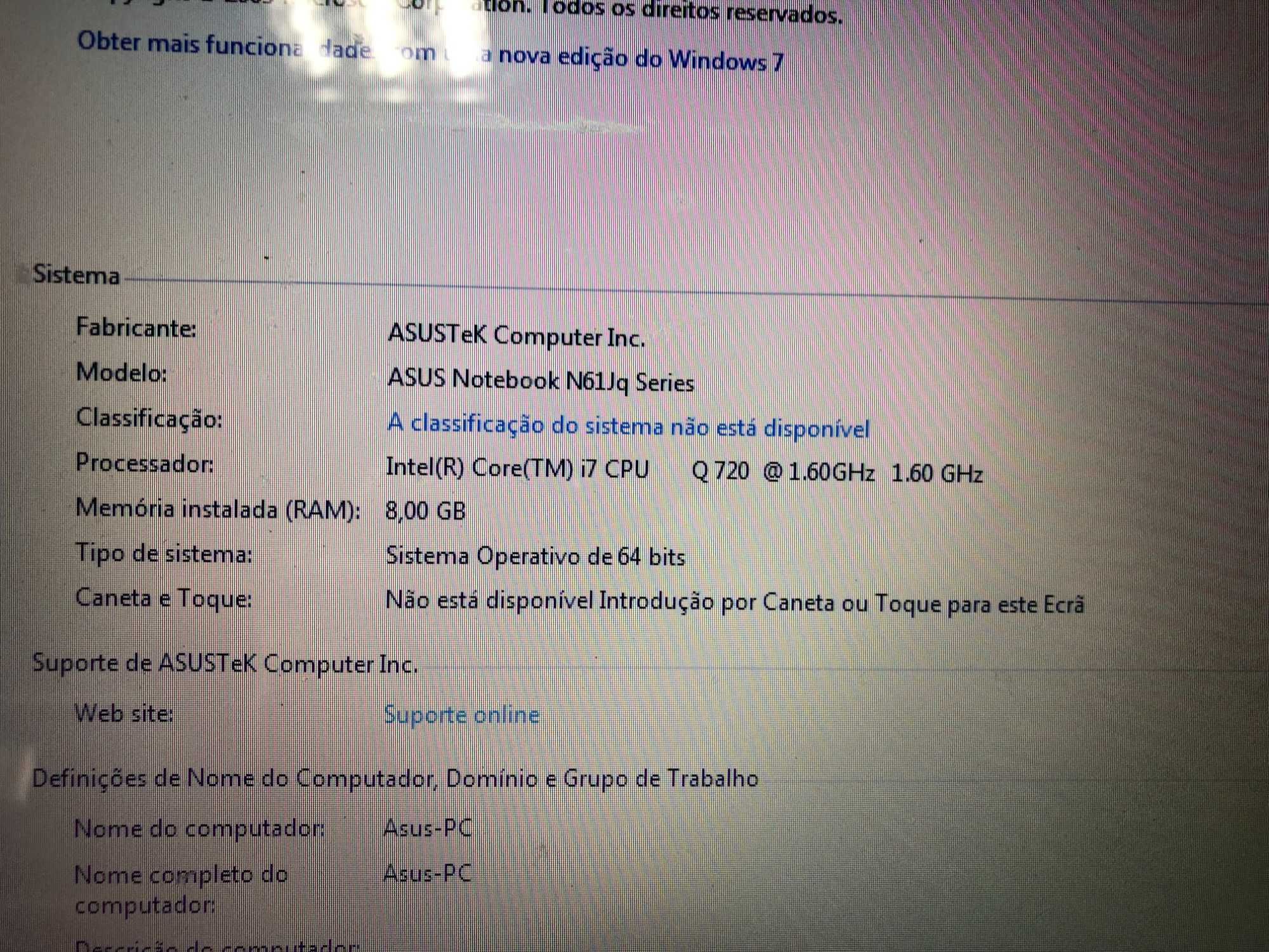 Portátil Asus i7