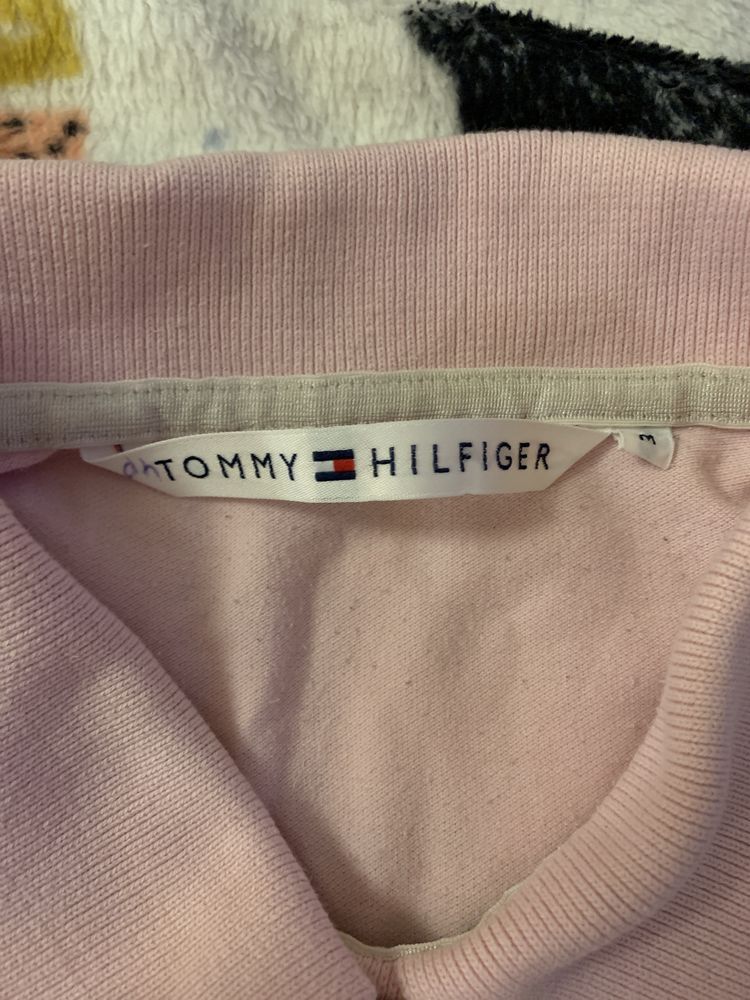 Nowy tshirt polo pudrowy róż Tommy Hilfiger