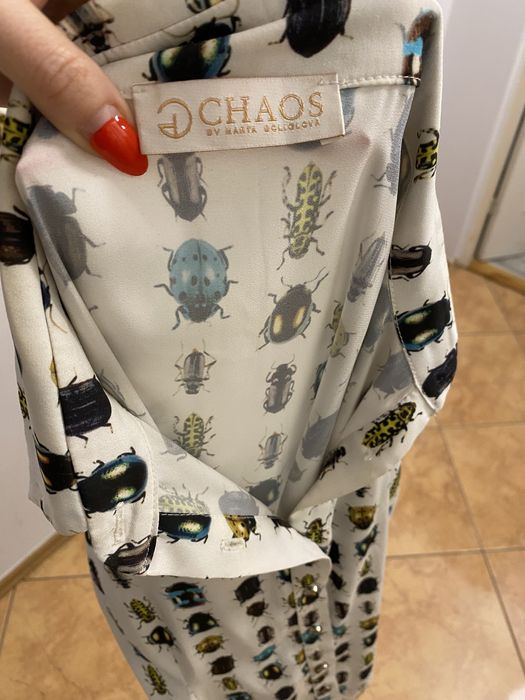 Chaos Marta Boliglova koszula elegancka w żuczki S 36 wiskoza