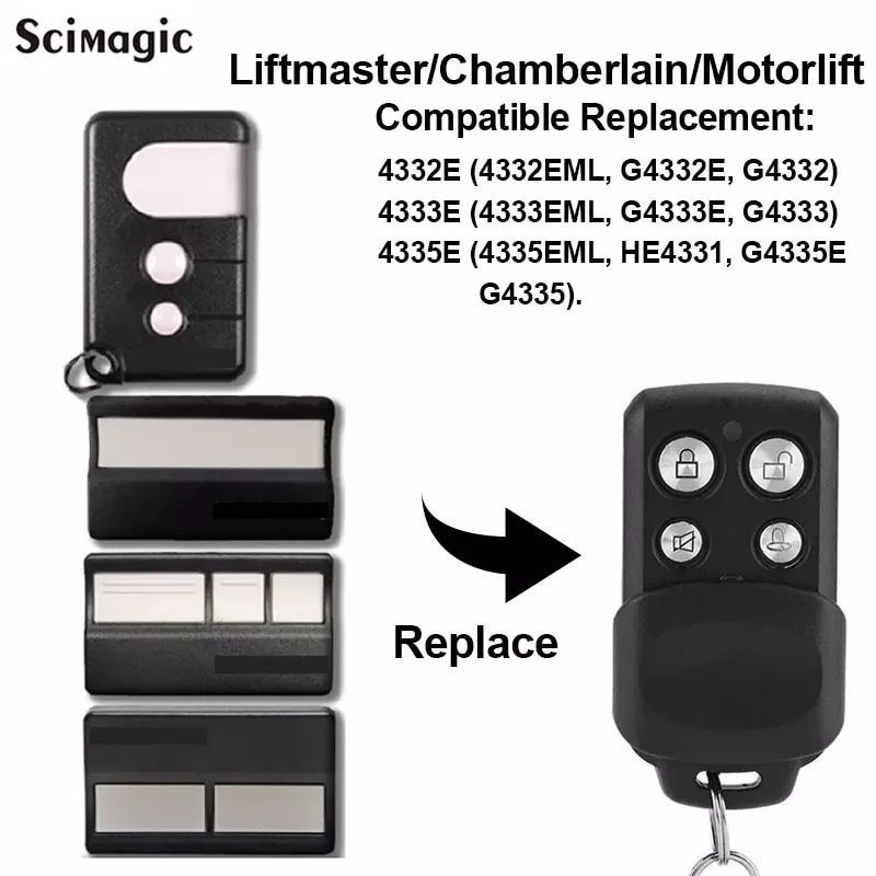 Comando remoto compativel com Liftmaster 4332e 4333e 4335e