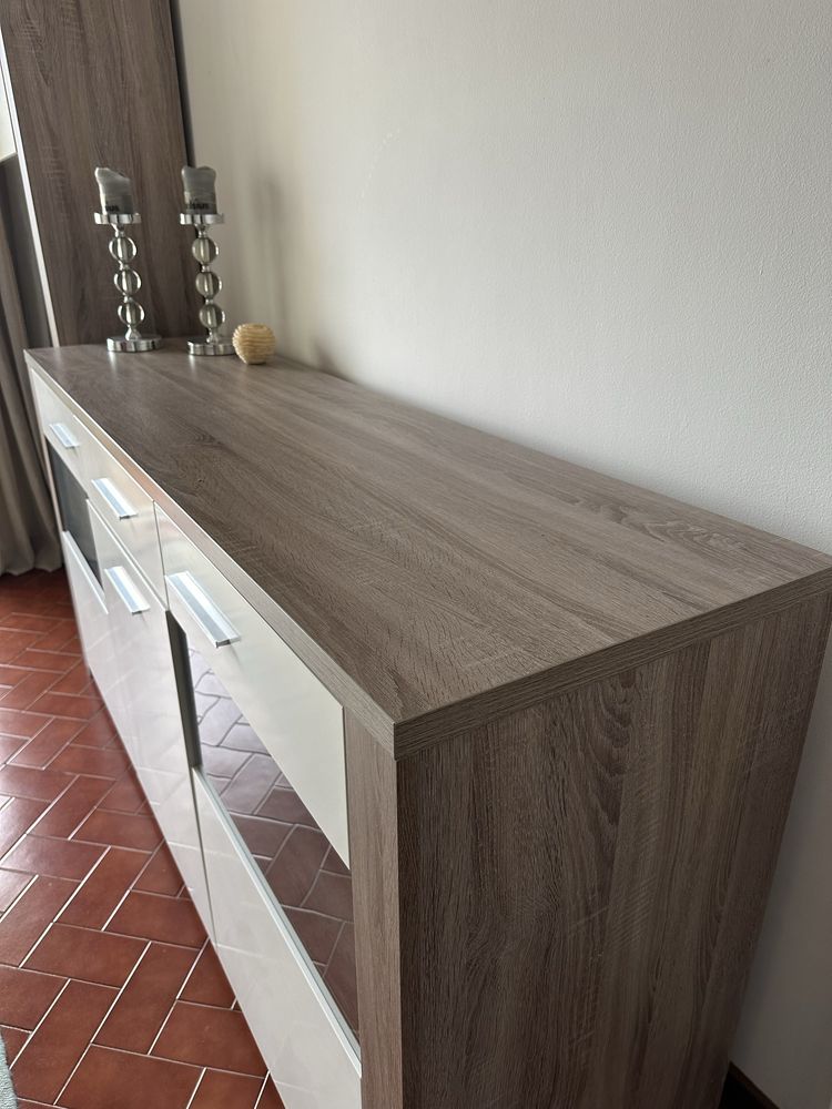 Aparador modelo Paris - Cinza/Branco