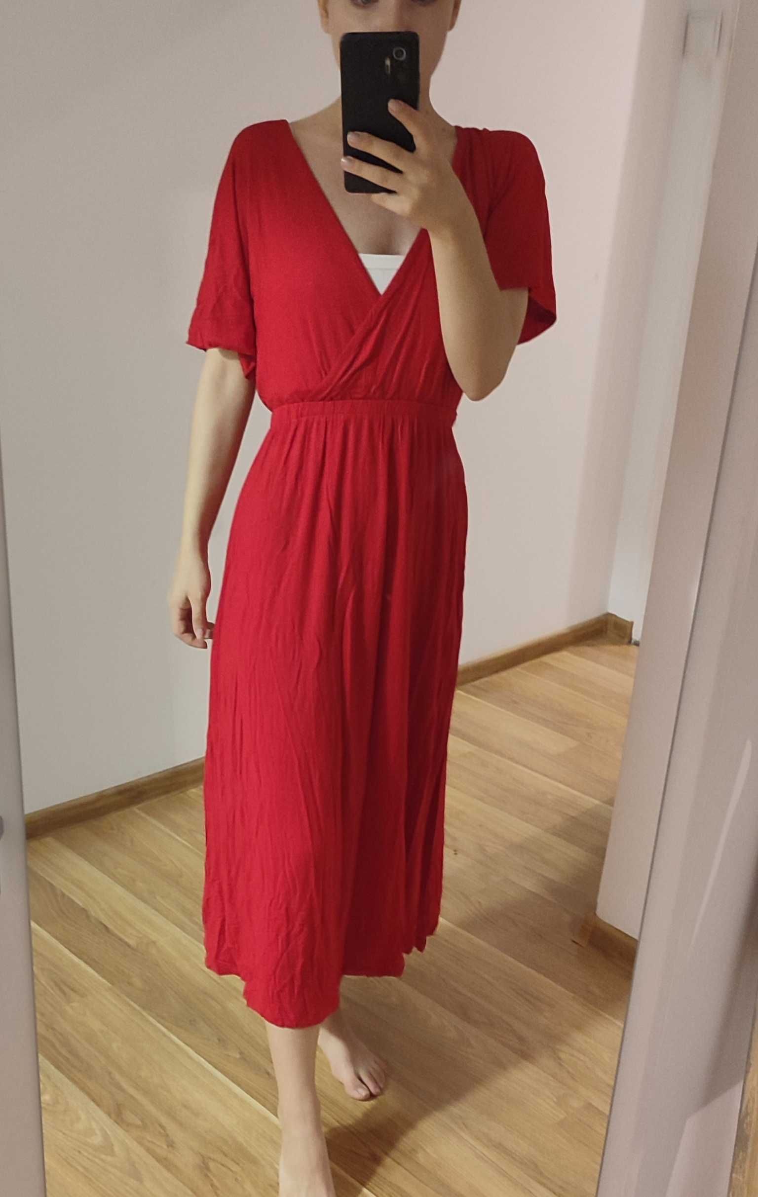 Czerwona sukienka MIDI XS Anna Field