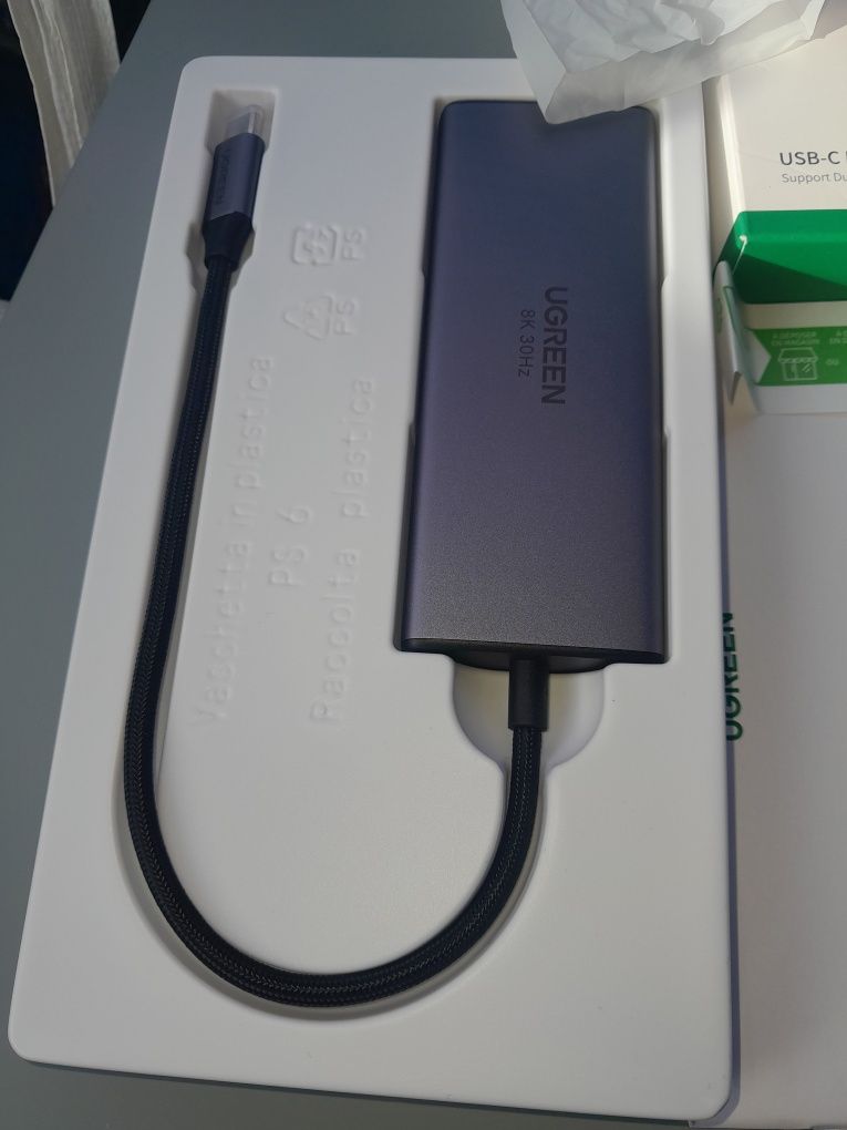 Adapter hub Stacja dokująca ugreen 15852 6 w 1 usb-c 2hdmi 2usb