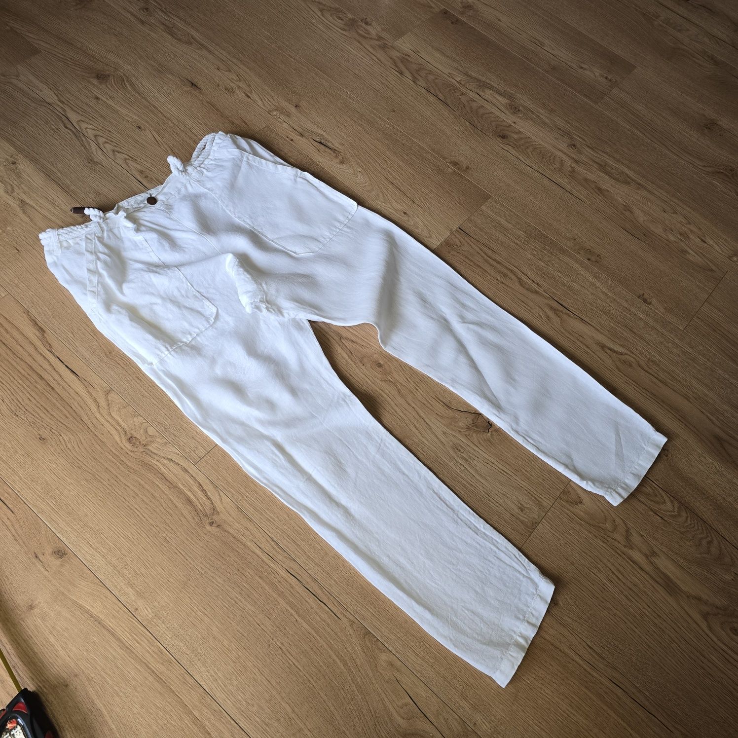 Spodnie Line of Oslo linen len m 38 baggy luźne low