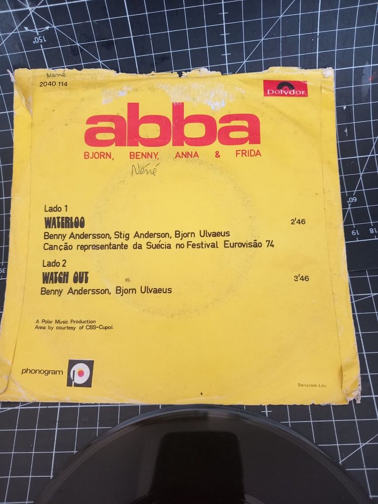 Raríssimo Single dos Abba. Waterloo 1974