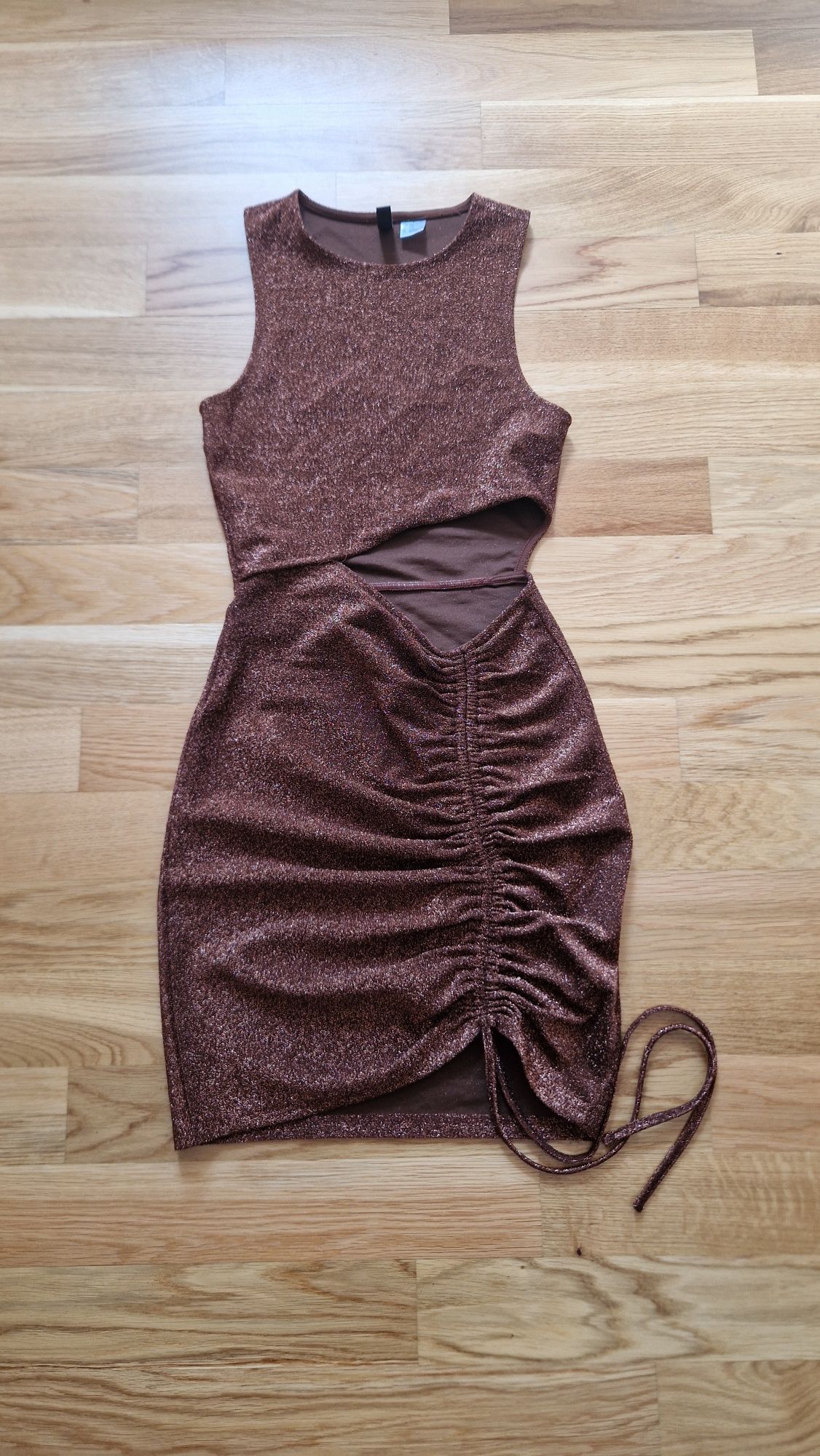 Sylwestrowa Sukienka brązowa H&M