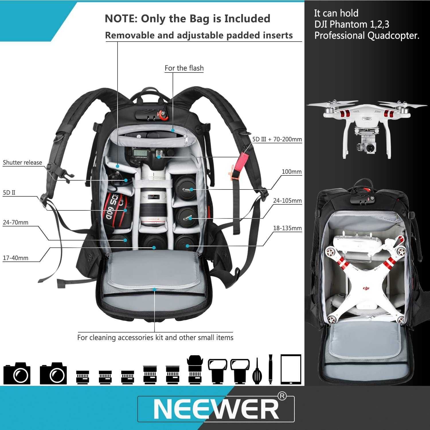 Mochilas Neewer Pro XL - Para guardar todo o equipamento - Novas