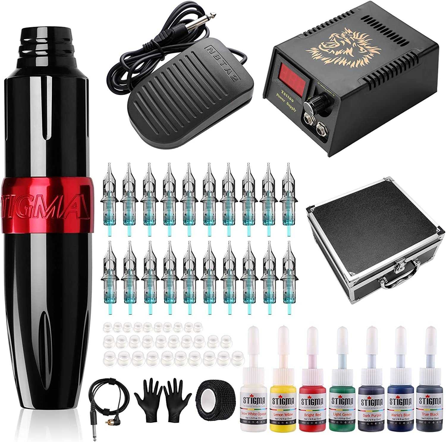 Kit Tatuagem Pen  Fonte Tintas Agulhas  Acessórios