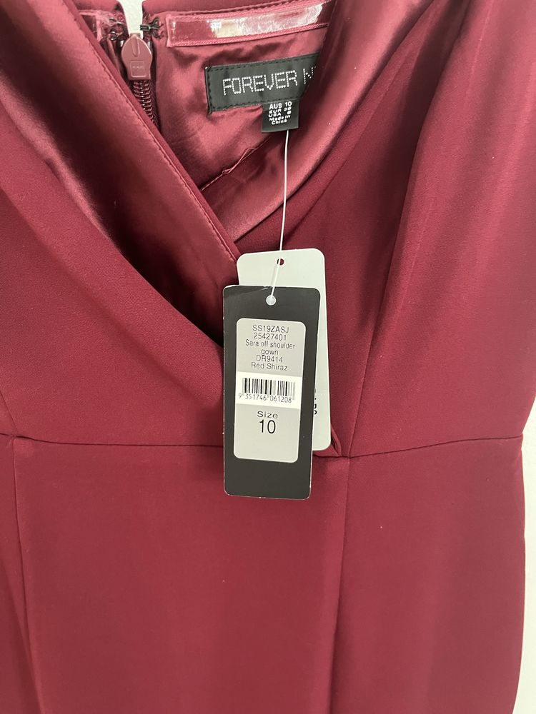 Elegancka bordowa suknia Roz.38