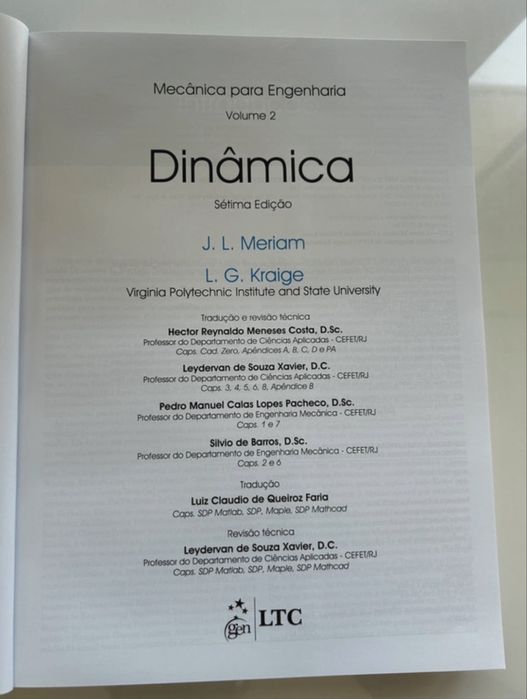 Dinâmica J. L. Meriam & L. G. Kraige (Português)