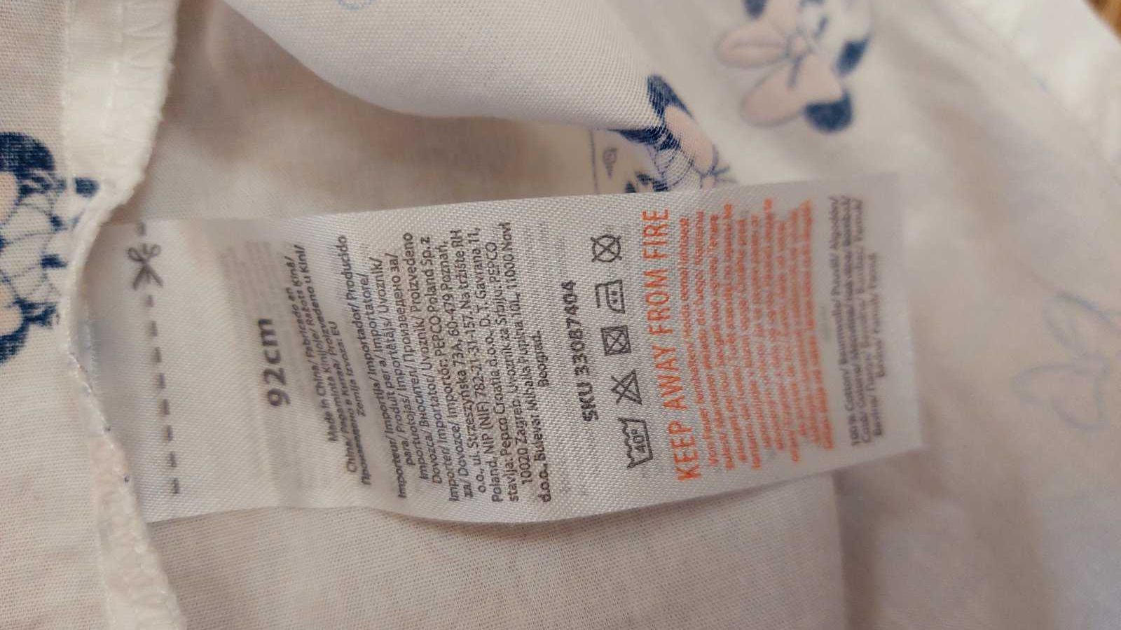Biała elegancka koszula dla dziewczynki, Disney baby myszka miki, r 92