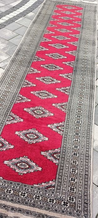 Buchara chodnik wełniany tkany ręcznie 312 x 81 cm wełna dywan perski