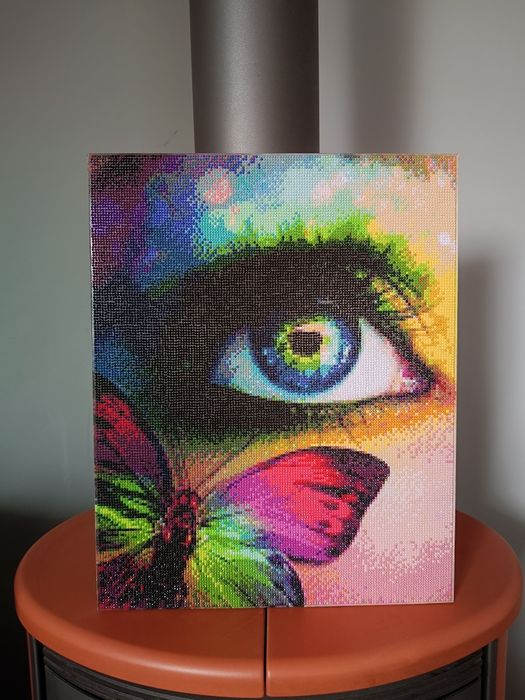 Haft diamentowy 40x50 obraz na ramie oko