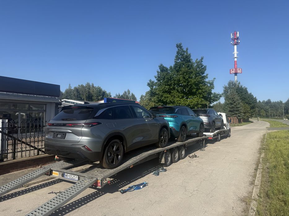 Wynajem przyczepy 3500kg lawety na dwa auta podwojna 8,5m Blyss Radom