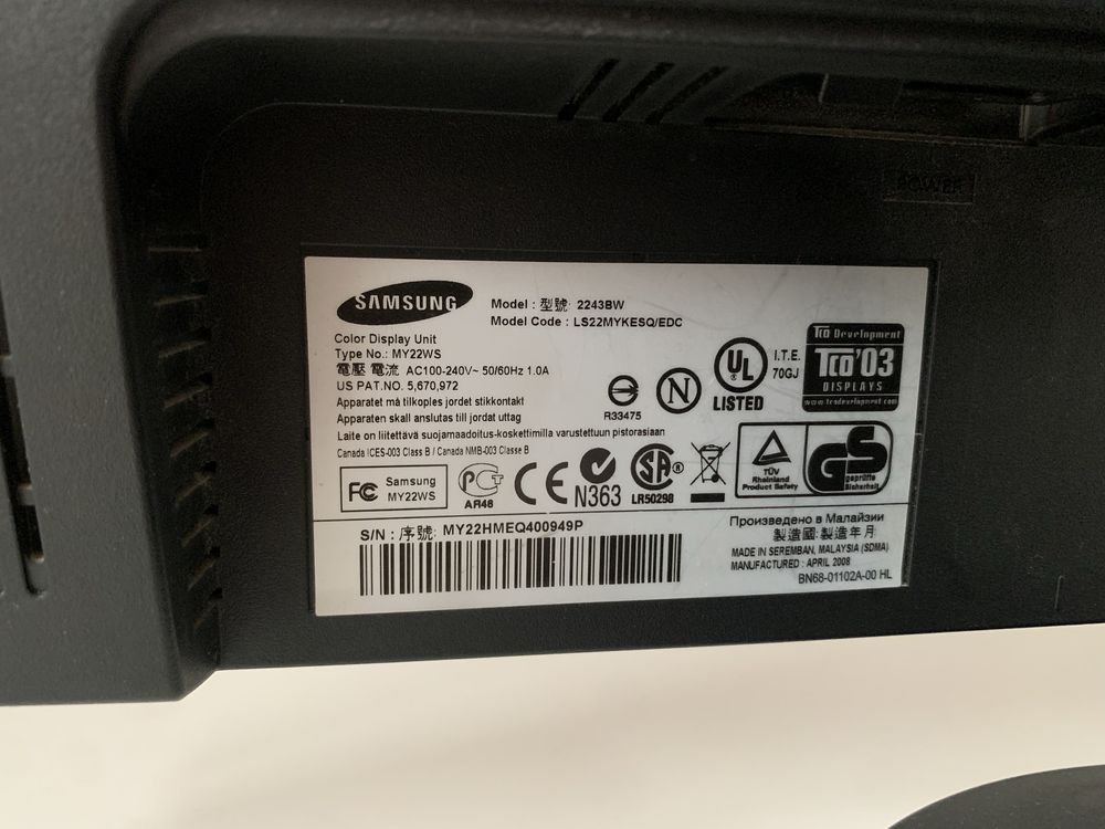 Monitor Samsung 22”