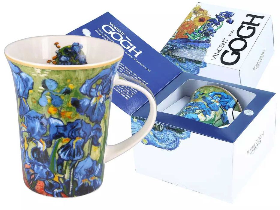 NOWY Kubek ceramiczny 350ml, V. Van Gogh, Irysy