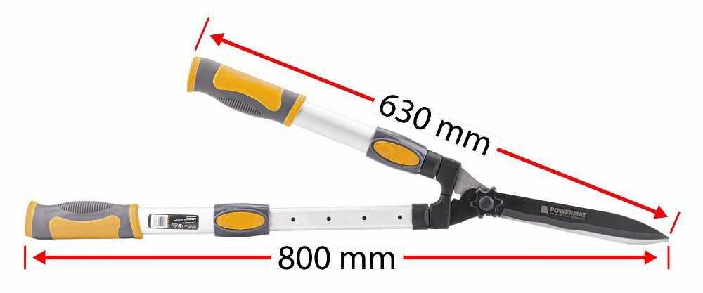 POWERMAT Ręczne Nożyce Ogrodowe Do Żywopłotu 800mm Regulacja PM0985