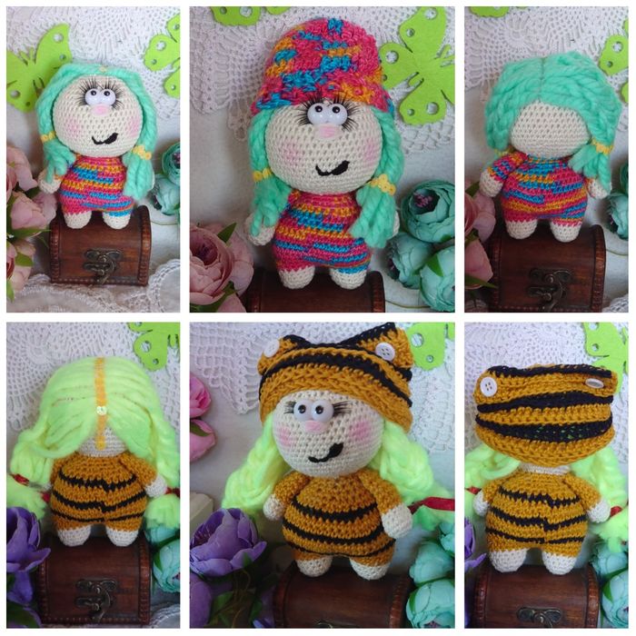 В'язані іграшки. Янгол. Лялька. Пупс. Тигр.