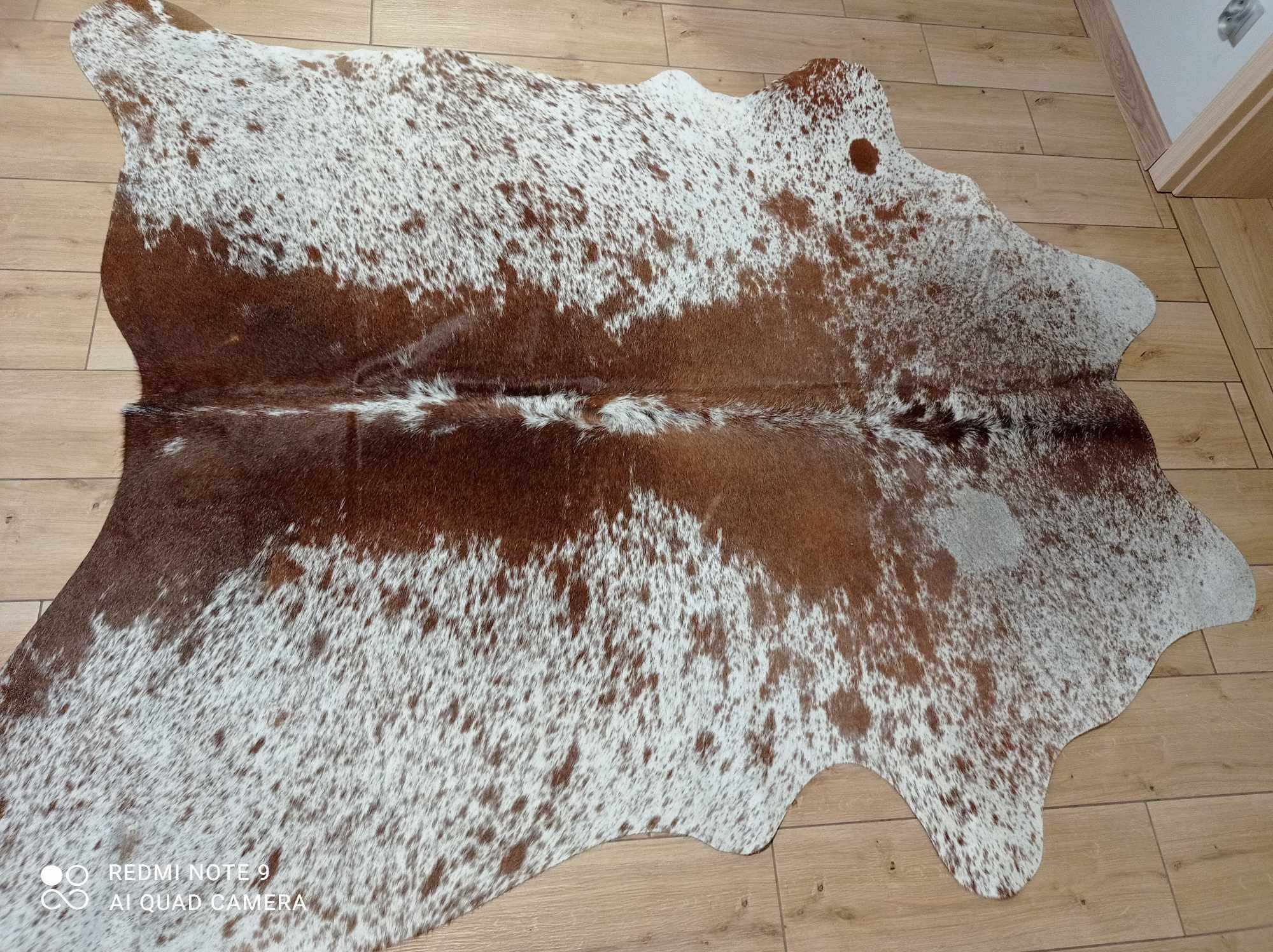 Dywan SKÓRA BYDLĘCA łaciata brązowo-biała Krowa naturalna