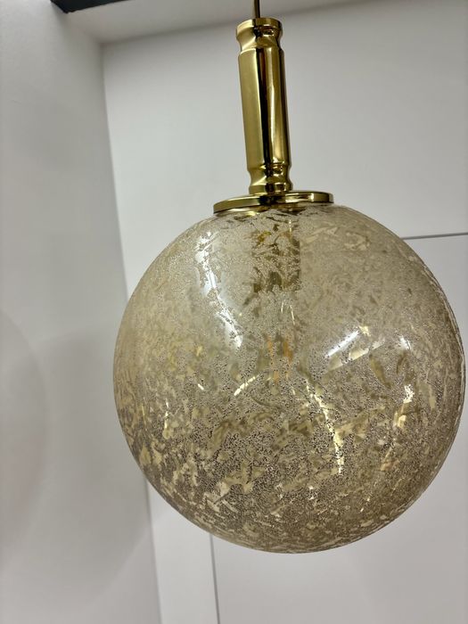 Złota Lampa wisząca Kula Doria Leuchten Mid Century Modern lata 1970te