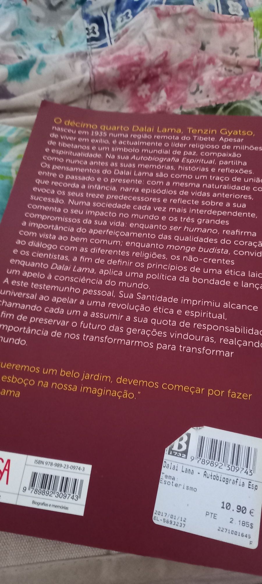 Livro sobre o Dalai Lama, autobiografia espiritual, da ASA