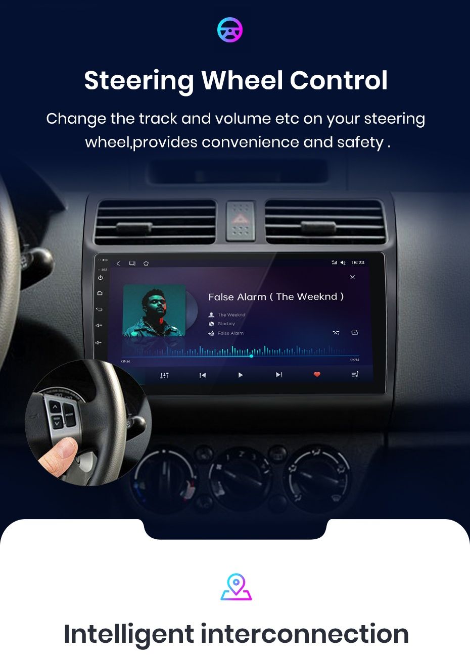 Rádio 10" Android Suzuki Swift 2003-10 Carplay GPS wifi 2/32GB